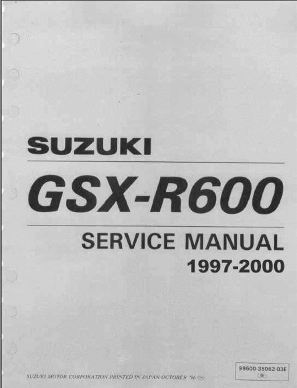Product picture 97 98 99 00 Suzuki GSXR600 Service Repair Shop Manual